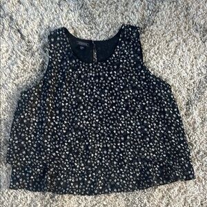 Metaphor Black and White Sleeveless Boxy Blouse size Large